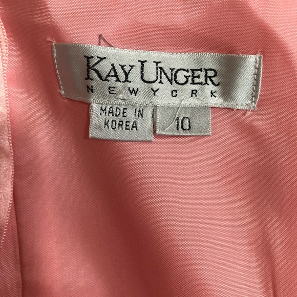 Kay Unger pink floral strapless silk dress - Picture 4 of 6